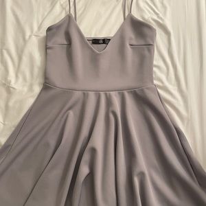 Petite Lilac Strappy Scuba Skater Dress